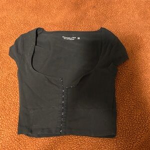 Black Button-Up Women's Top
